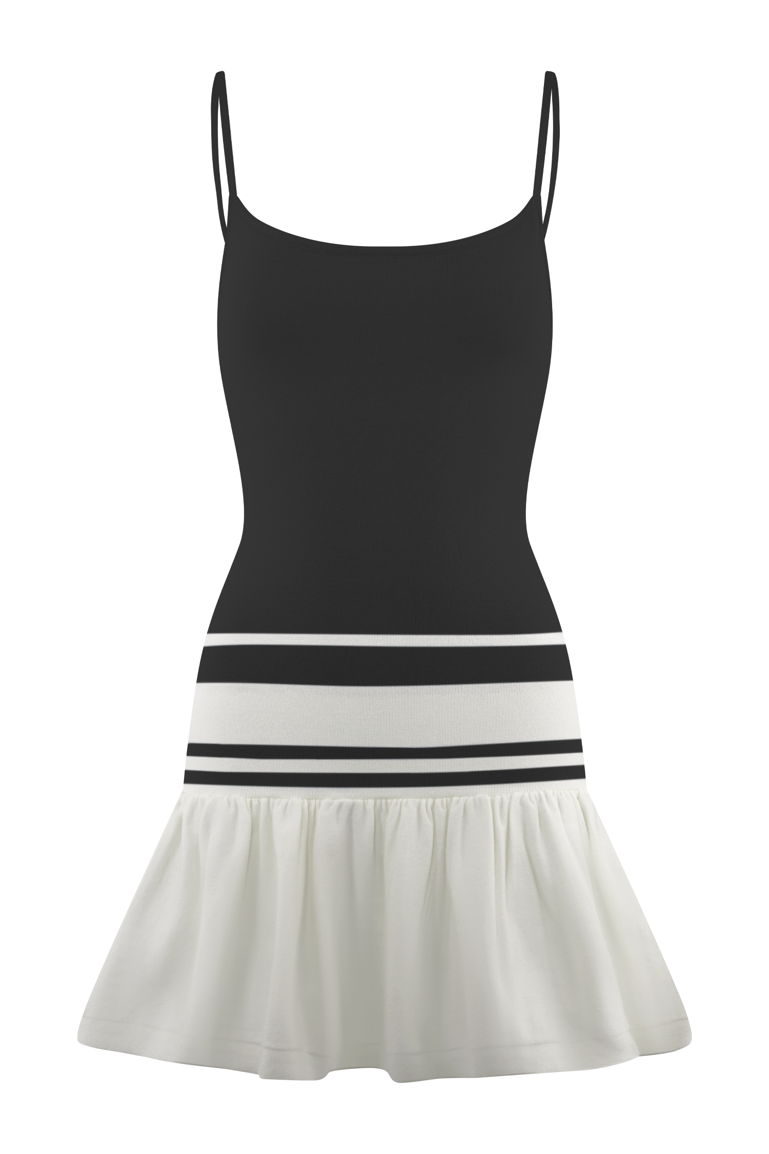 Ellison Contrast Knit Mini Dress - Black/White、mySite、solidvoid