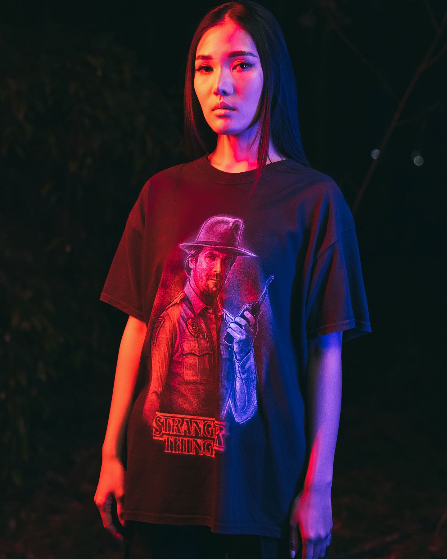 Goat Crew X Stranger Things Chief Hopper Vintage T-Shirt Black Wash、mySite、zt4zffjzw