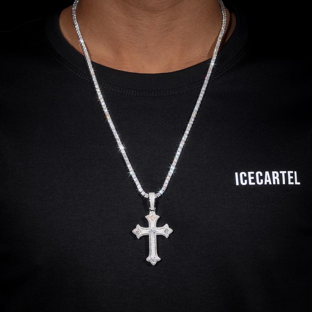 Moissanite Cross Pendant 14K Gold、mySite、hinf8tx79