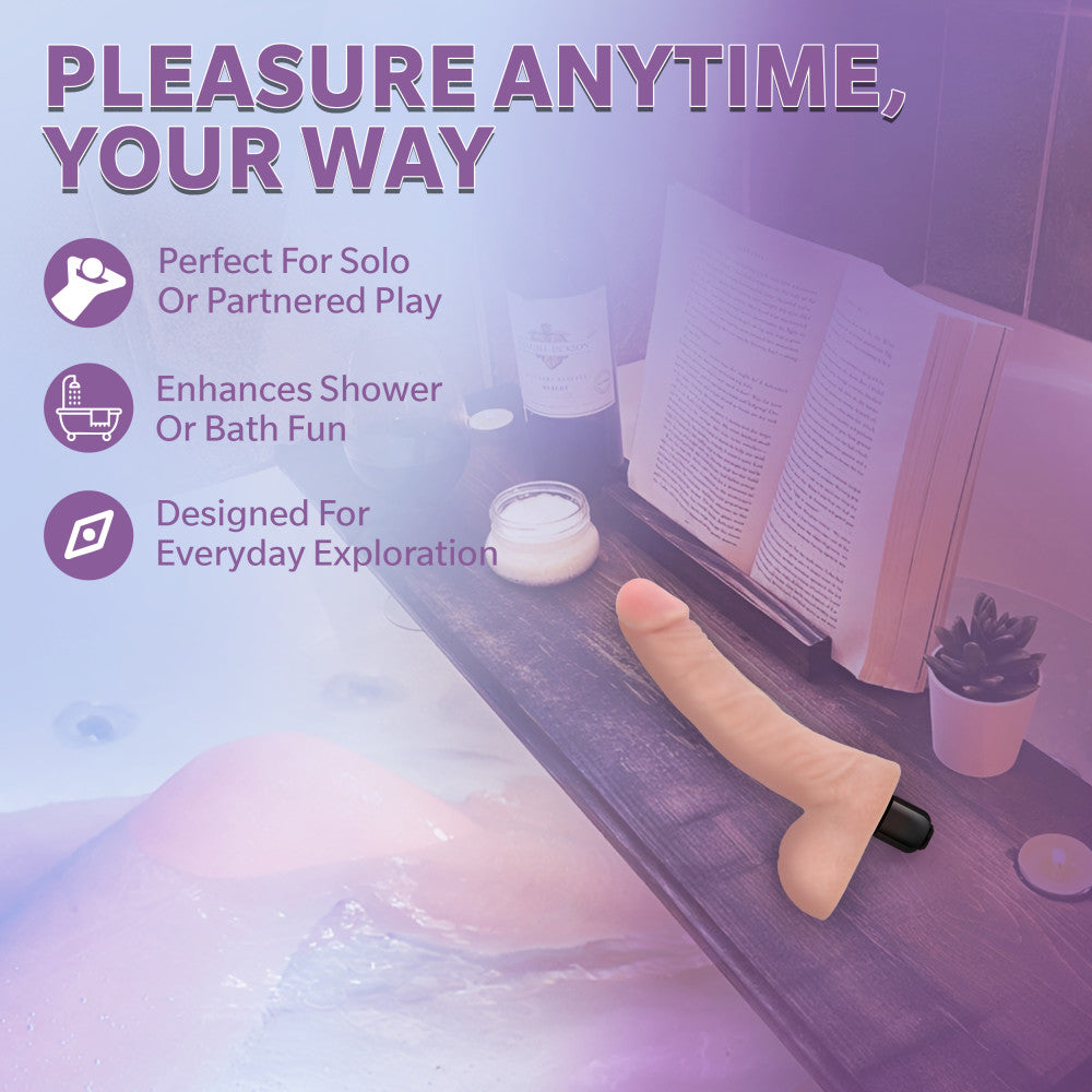 X5 By Blush® | Basic 5 Realistic Beige 5.5-Inch Long Vibrating Dildo、mySite、bottomscart