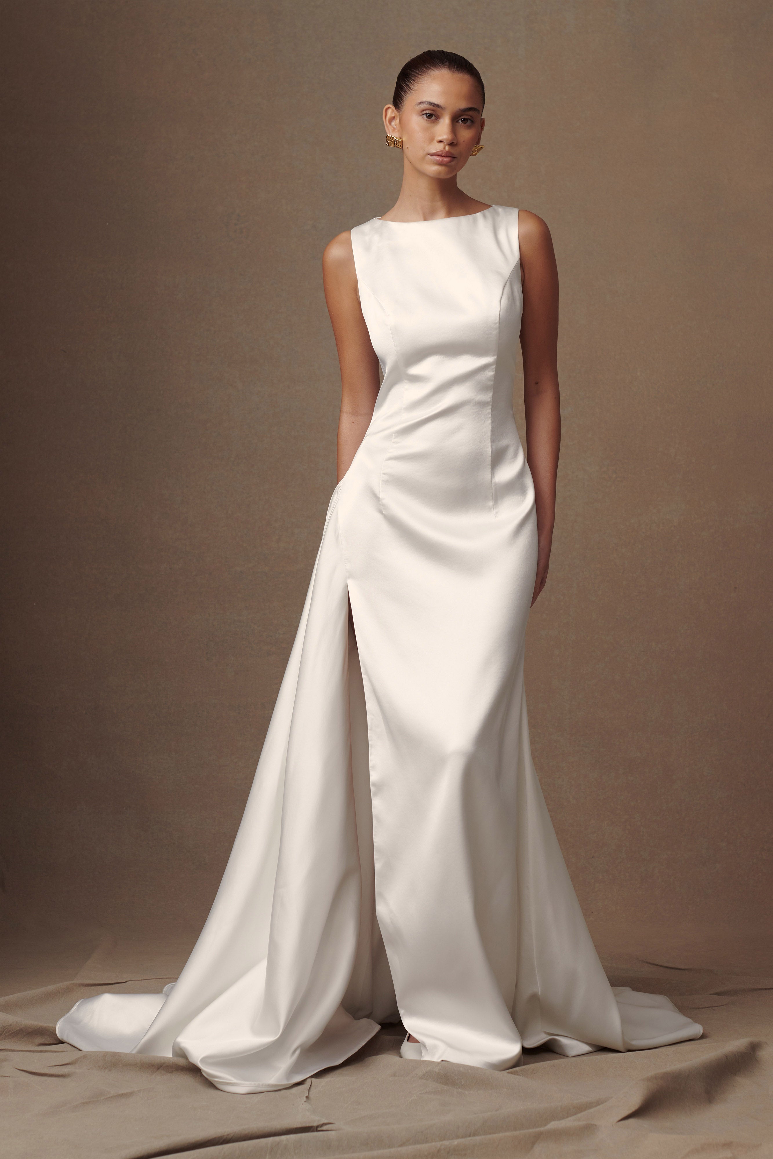 Fontanne Satin Wedding Gown - White、mySite、solidvoid