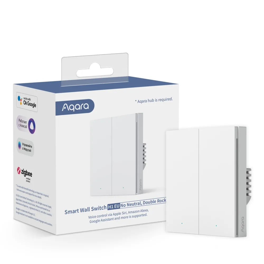 Aqara Interruptor Inteligente Sem Neutro 2 Canais Zigbee em Branco - Aqara H1 (2 Canais)、mySite、fannypackpong