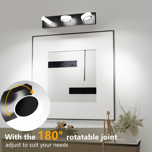 (Same as W1340110595/L2010) 45" Modern 6-Light LED Vanity Light, Sleek Black Bathroom Wall Light Fixture for Mirror, Shower, and Bathroom Decor、、eastwooduniform