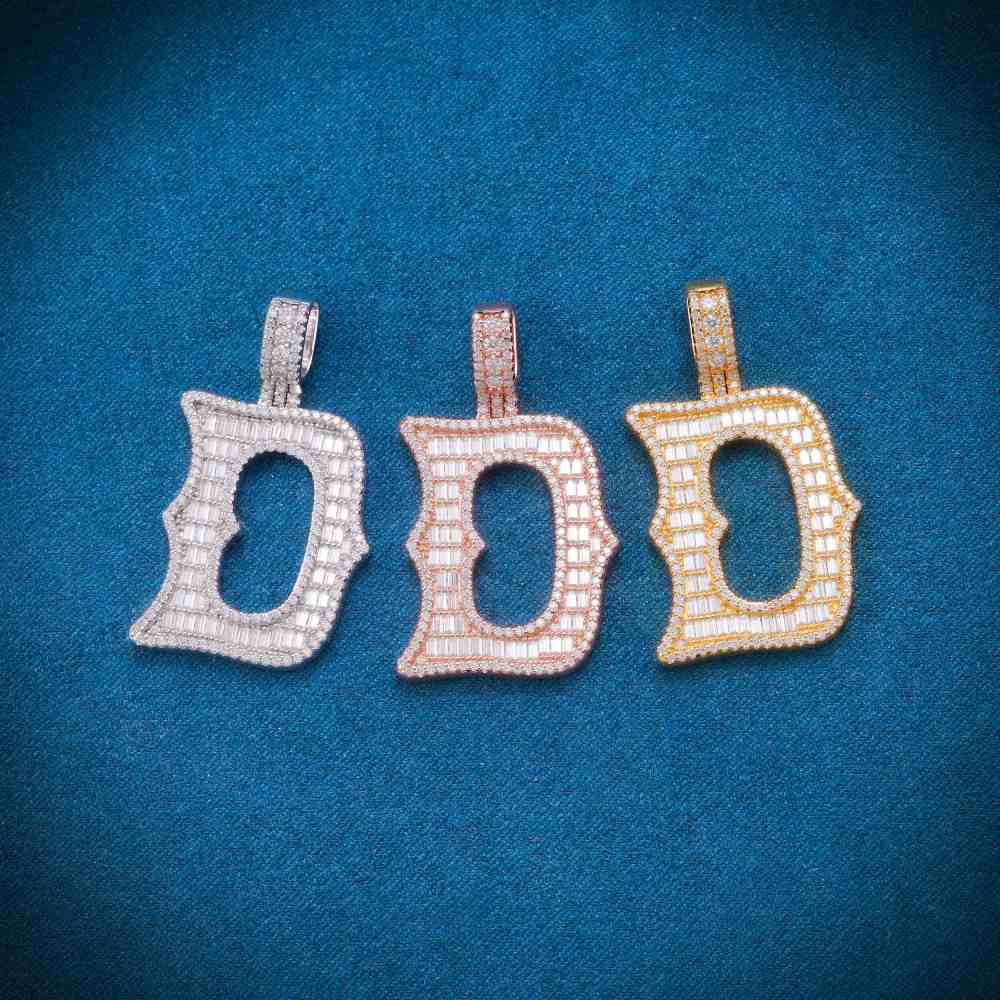Moissanite Baguette Letter D Pendant、mySite、hinf8tx79