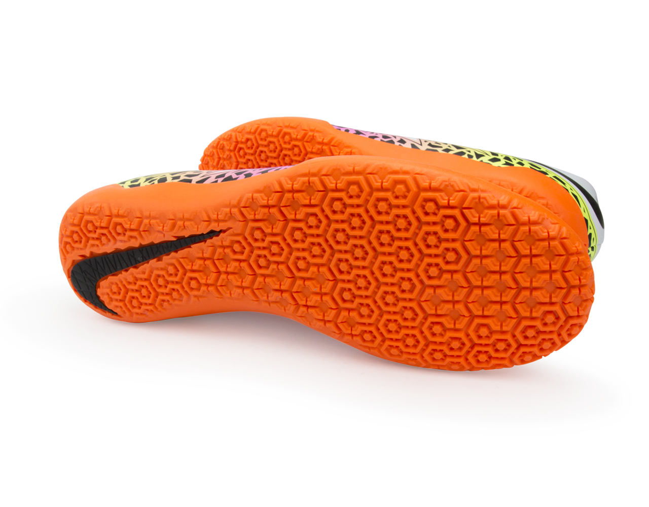 Nike Men's Hypervenom Phelon Indoor Soccer Shoes White/Black/Total Orange、mySite、noshort
