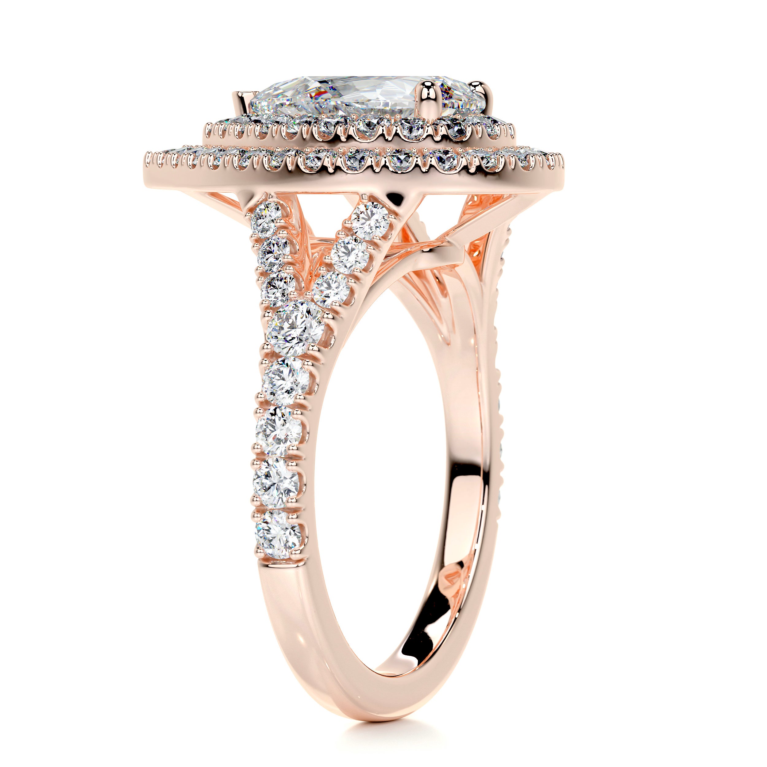 Melanie Moissanite & Diamond Ring -14K Rose Gold、mySite、hinf8tx79