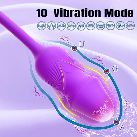 Purple Rose Tongue Vibrator Wand