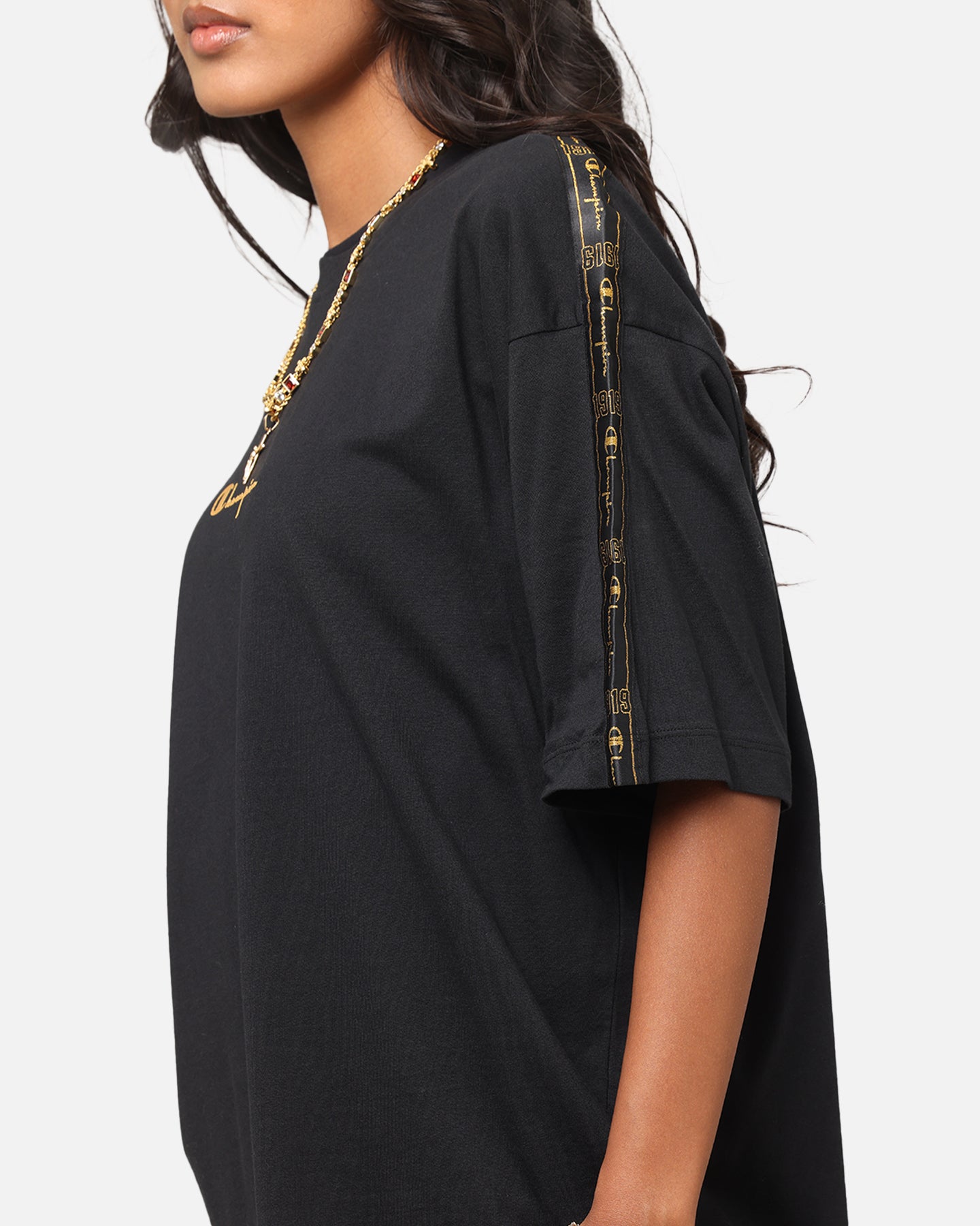 Champion Lux Taping T-Shirt Black、mySite、zt4zffjzw