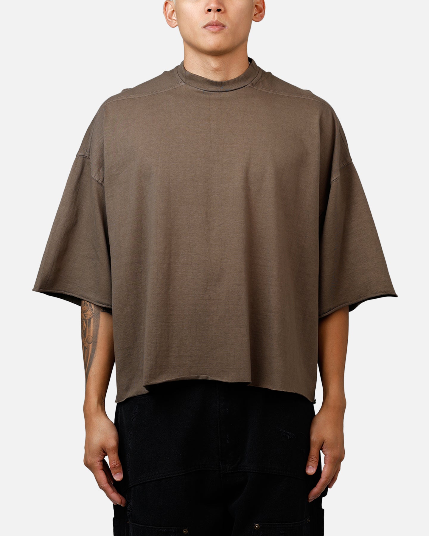 MNML Oversized Raw Hem T-Shirt Muddy Grey、mySite、zt4zffjzw
