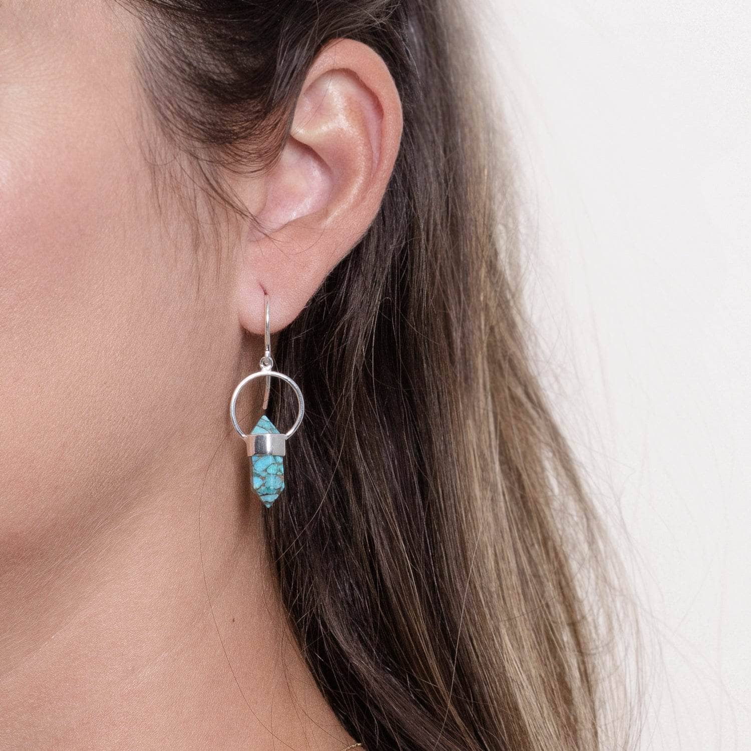 Genuine Turquoise Crystal Point Earring、mySite、hinf8tx79