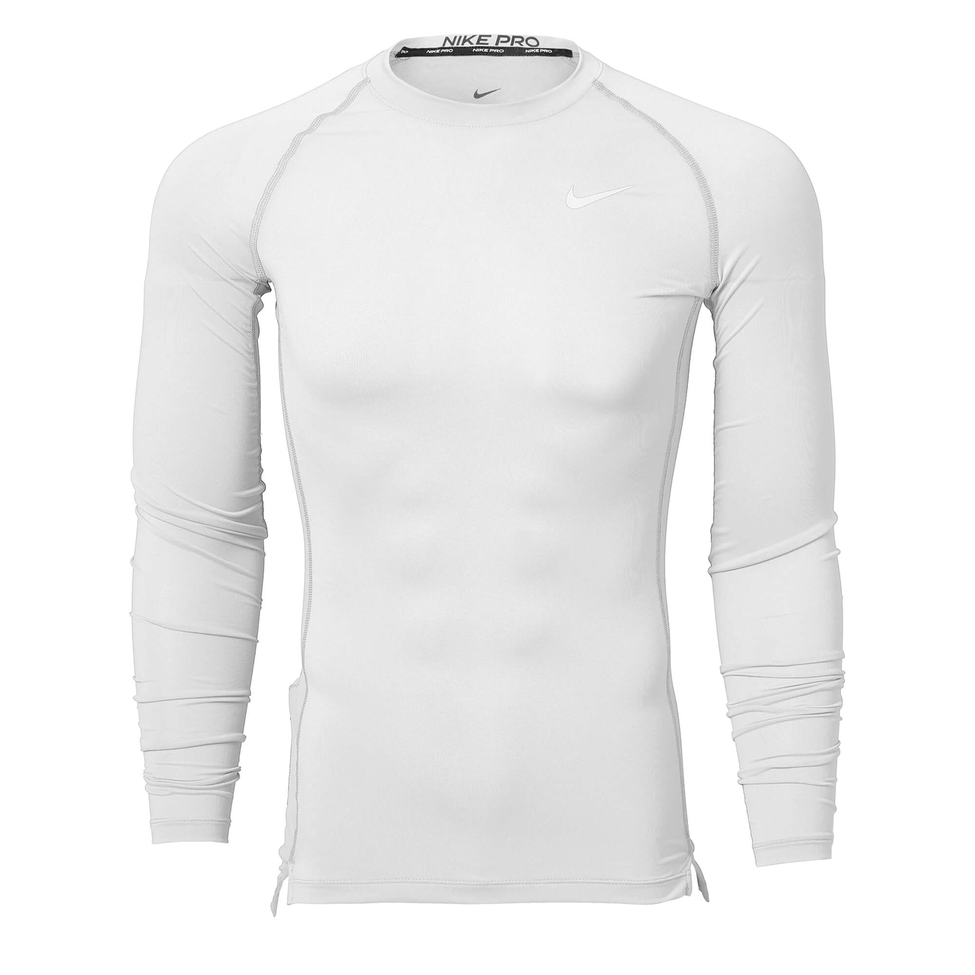 Nike Men's Pro Long Sleeve Top White、mySite、noshort