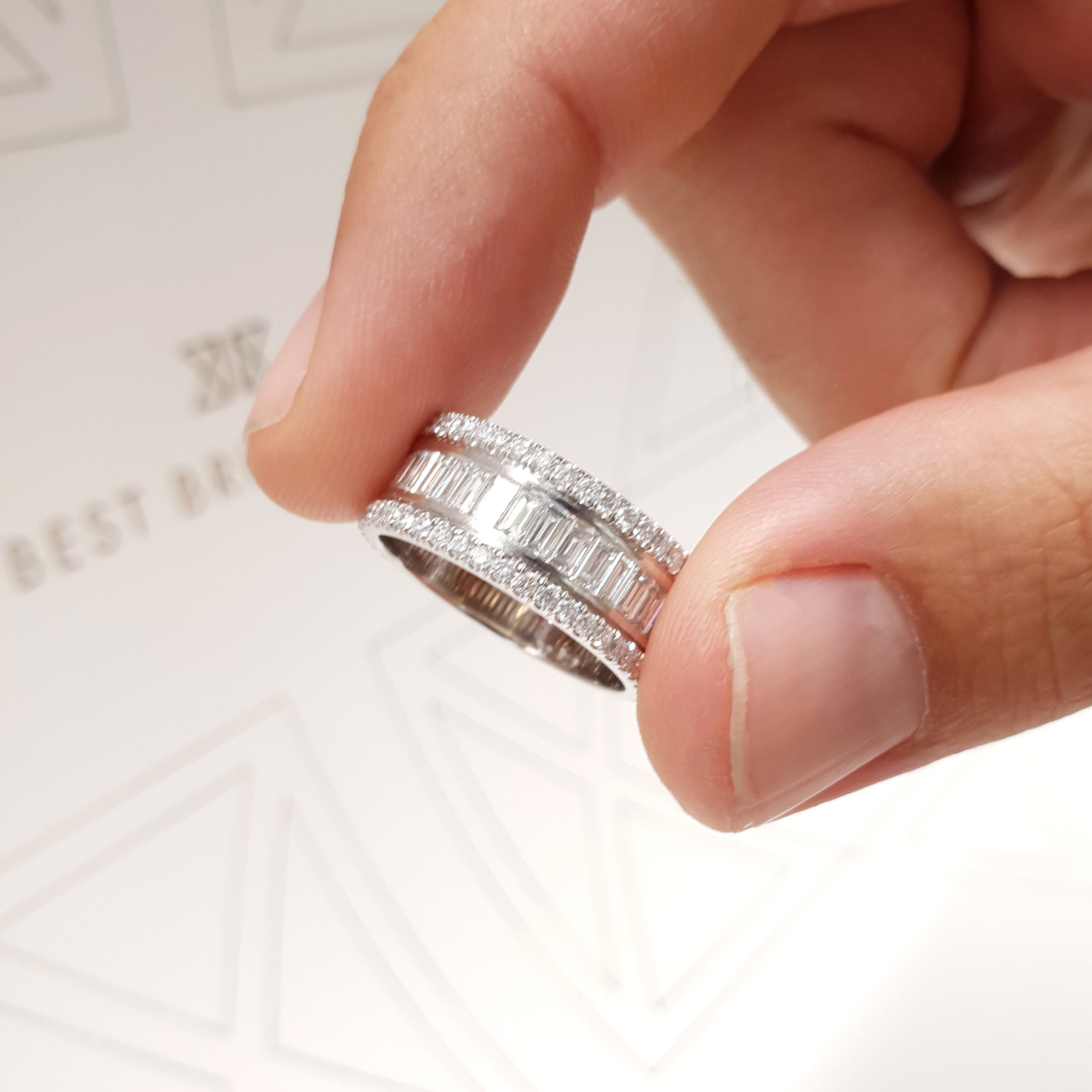 Paige Lab Grown Eternity Wedding Ring (4 Carat) -Platinum、mySite、hinf8tx79