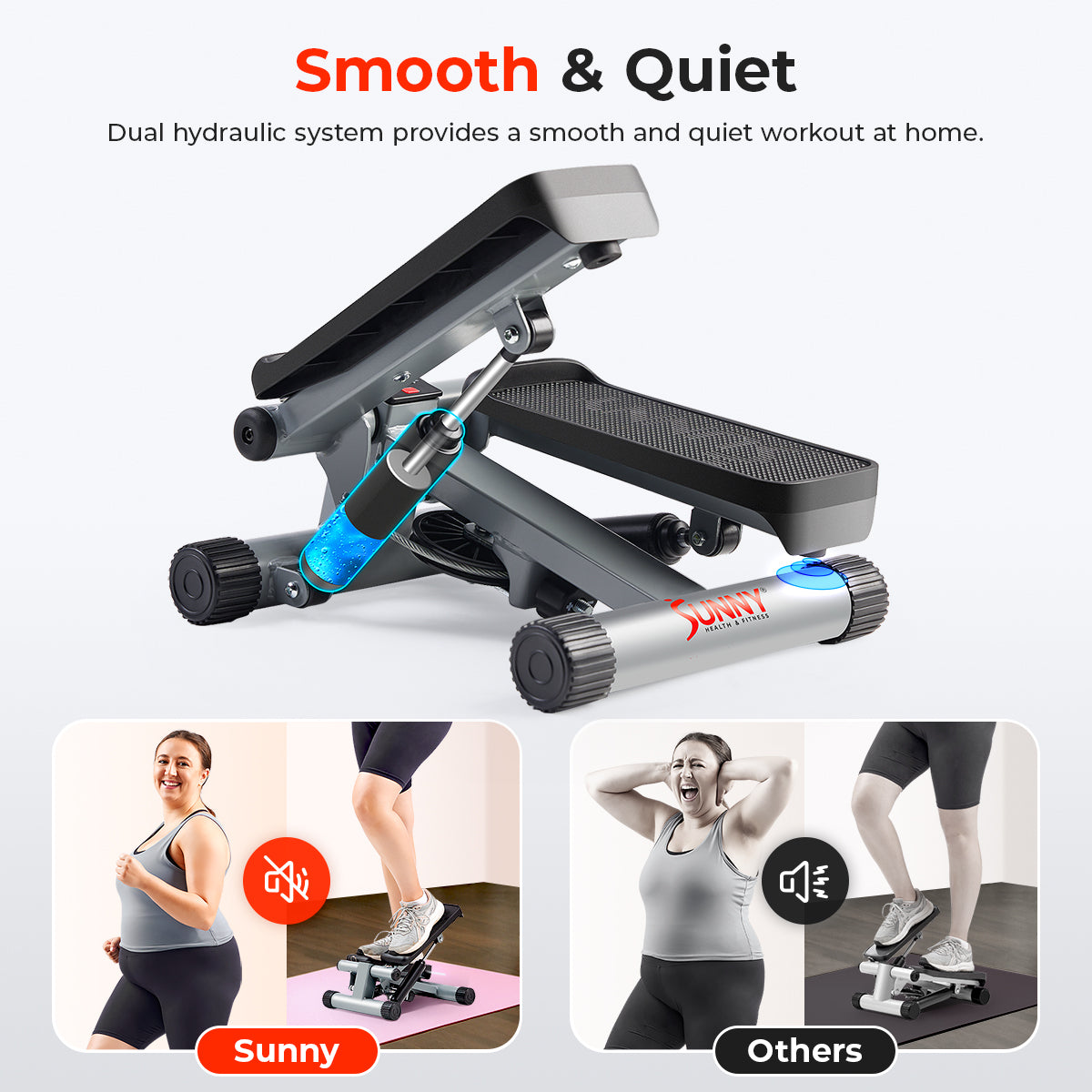  Mini Stepper with Resistance Bands Step Machine w/ LCD Monitor、mySite、ghnorth