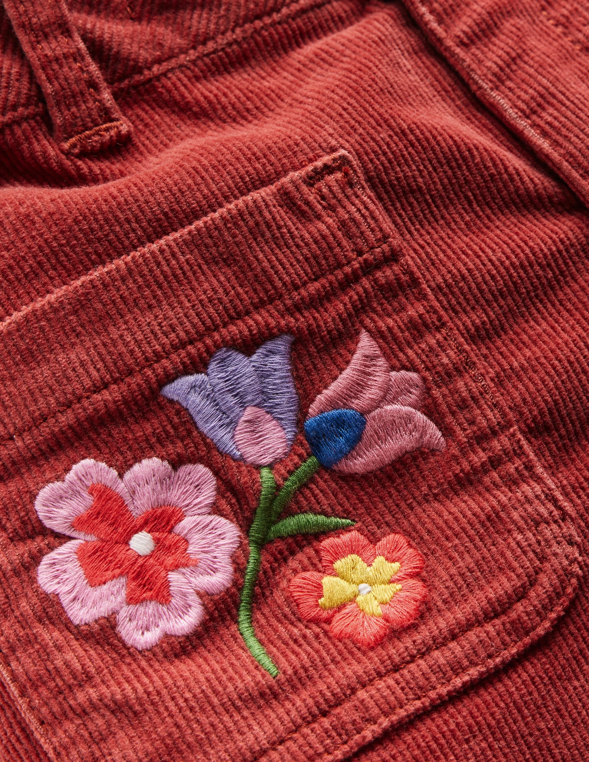  Kick Flare Trousers-Barn Red Floral Embroidery、mySite、ashleygrahame