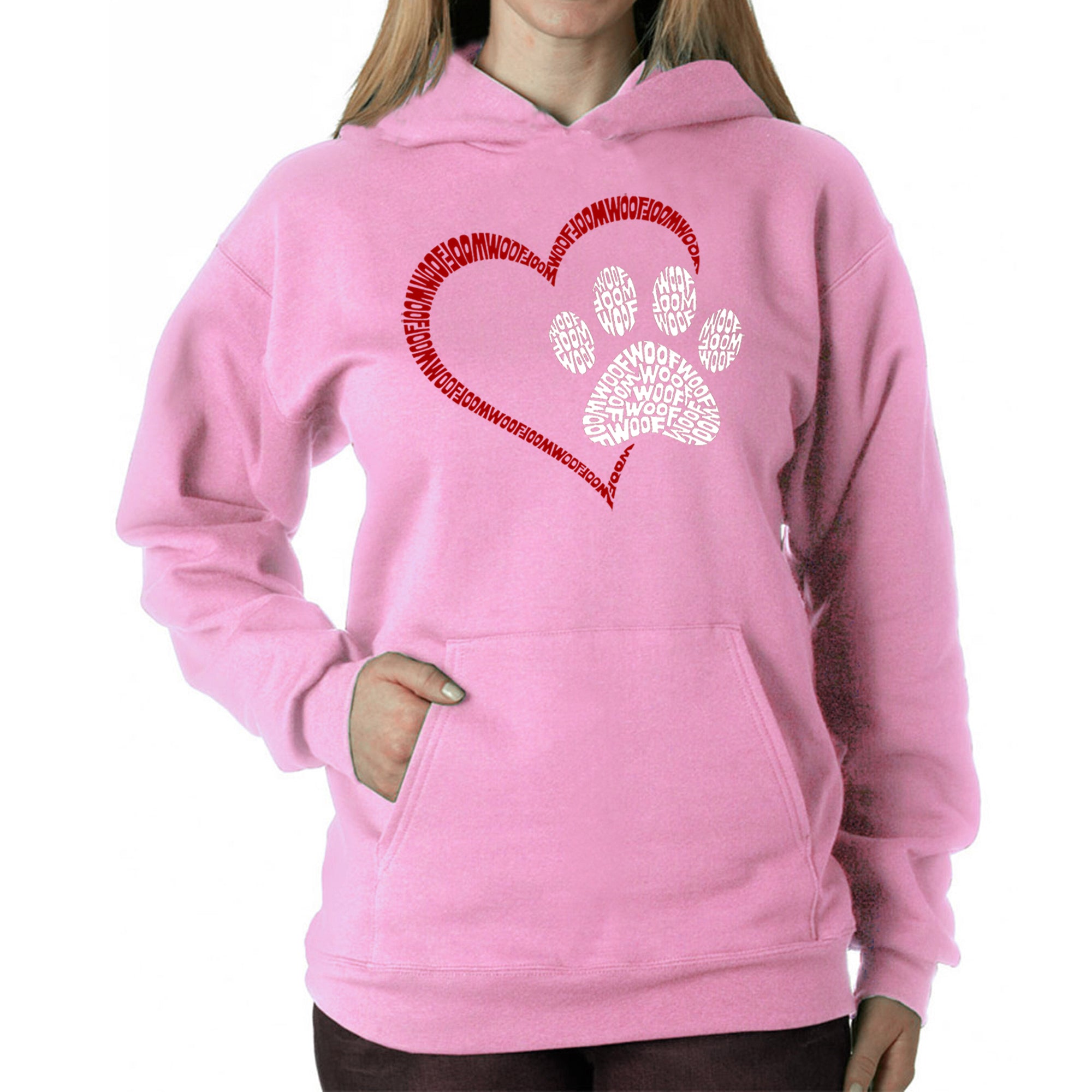 Paw Heart - Women's Word Art Hooded Sweatshirt、mySite、camillekostekn