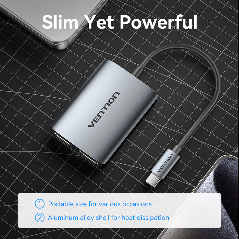 Vention USB-C to Dual HDMI MST Adapter、mySite、fannypackpong