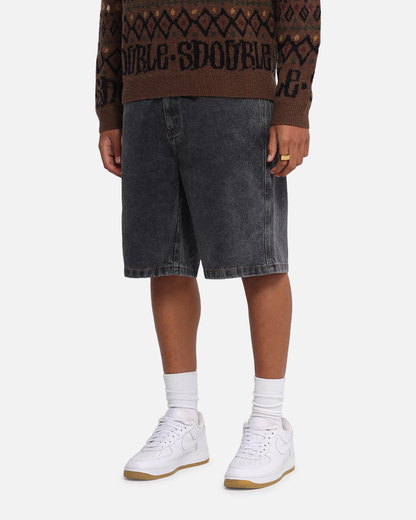 S Double Denim Standard Shorts Faded Black、mySite、zt4zffjzw