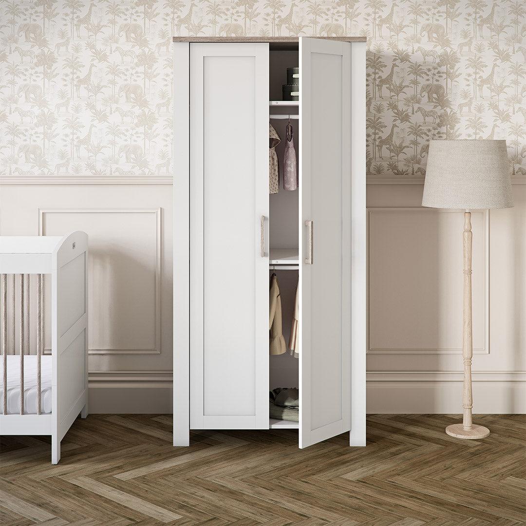  Silver Cross Valencia 3 Piece Nursery Set (Cot Bed, Dresser & Wardrobe) - Ash White、mySite、merchandisen