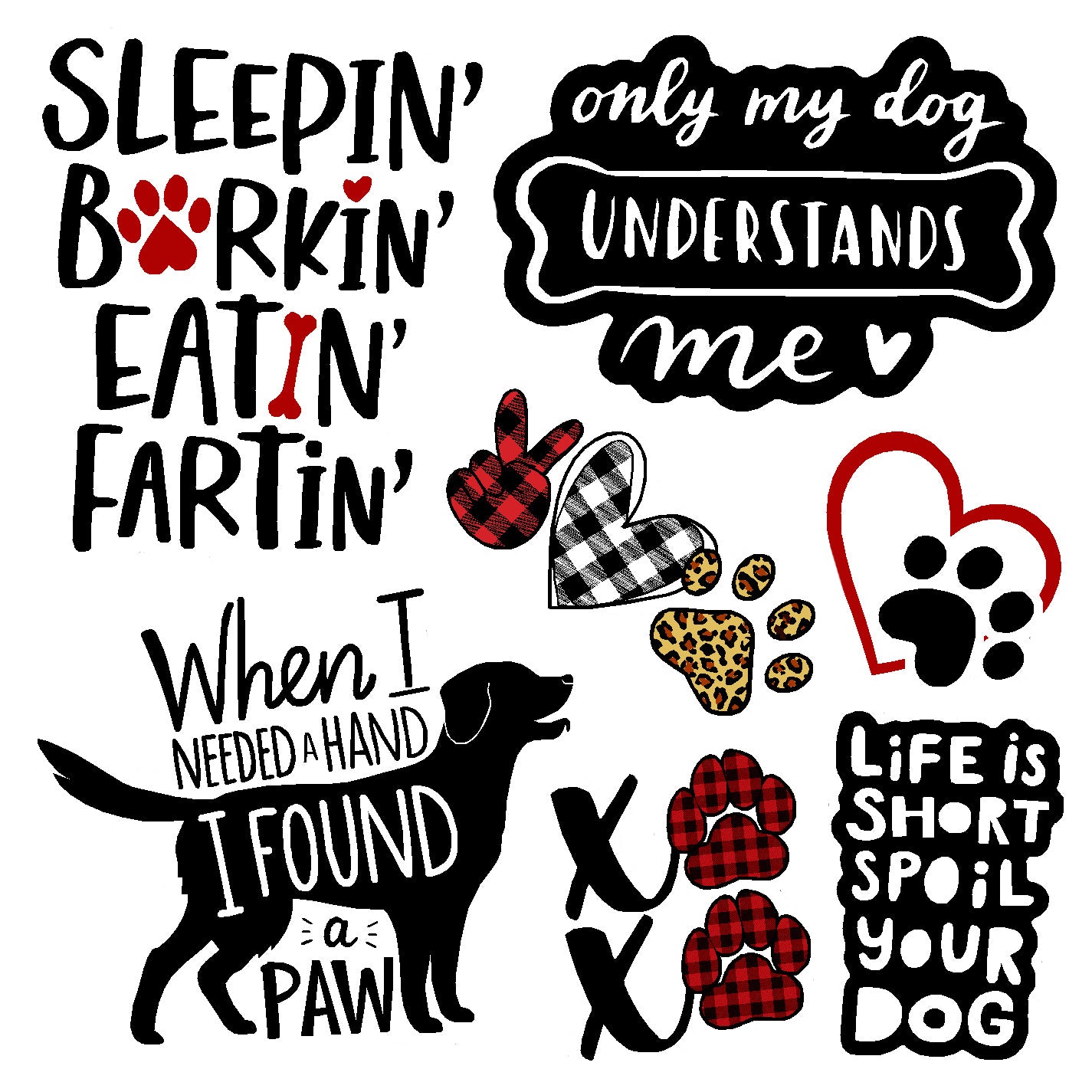  Dog Life Vinyl Sticker Decal Set、mySite、ghnorth