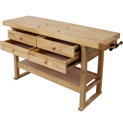 55-Inch Wood Workbench - Wooden Workbench for Garage Workshop and Home、、eastwooduniform