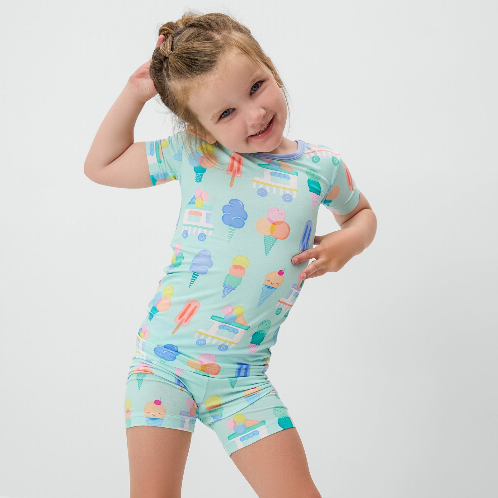  Sweet Scoops Two-Piece Short Sleeve & Shorts Pajama Set、mySite、layawaytickets