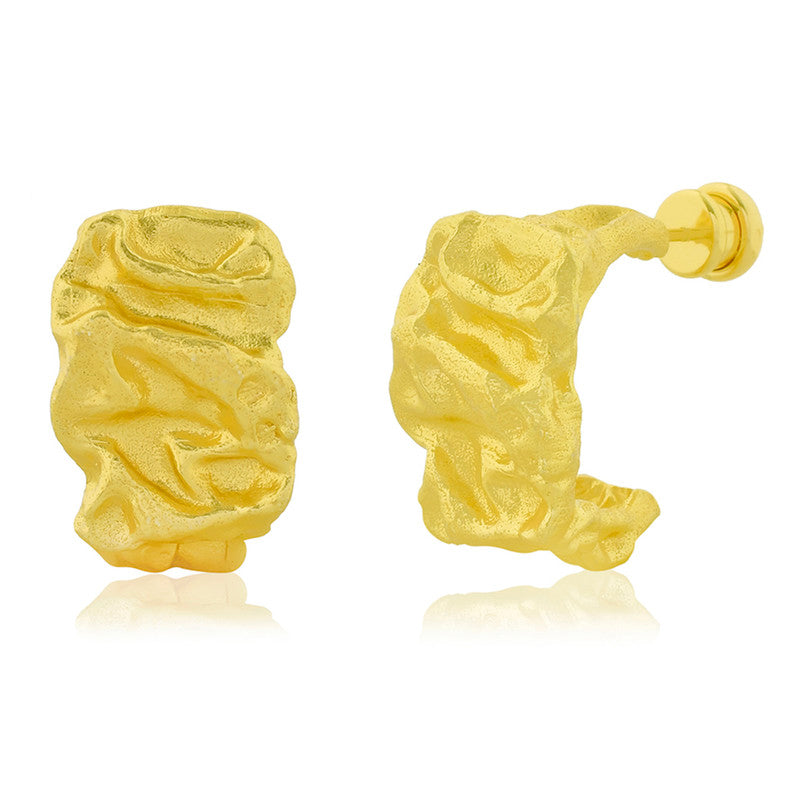 Chunky Molten Hoop Earrings | 14K Gold Plated、mySite、camillekostekn