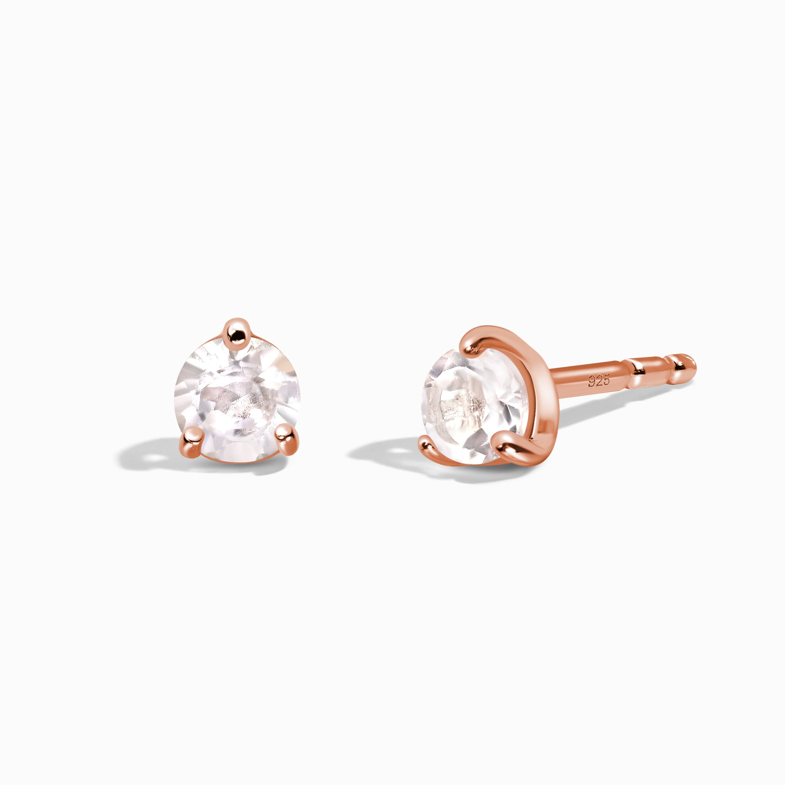 White Topaz Round Studs - April Birthstone、mySite、hinf8tx79