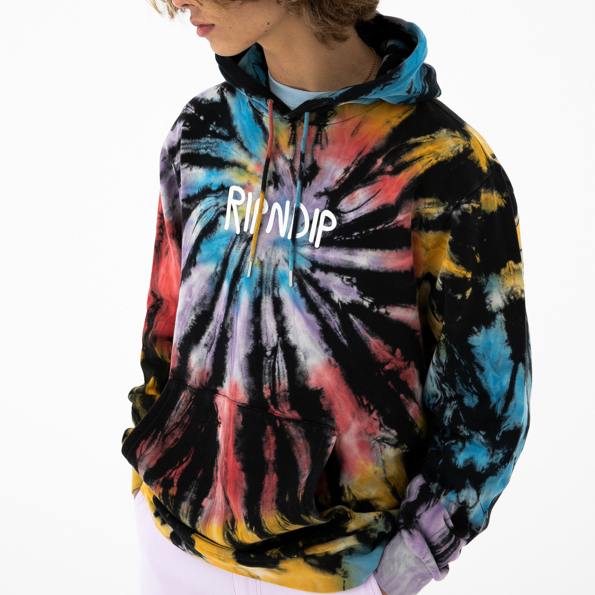  Rubber Logo Hoodie (Sunburst Spiral Tie Dye)、mySite、merchandisen