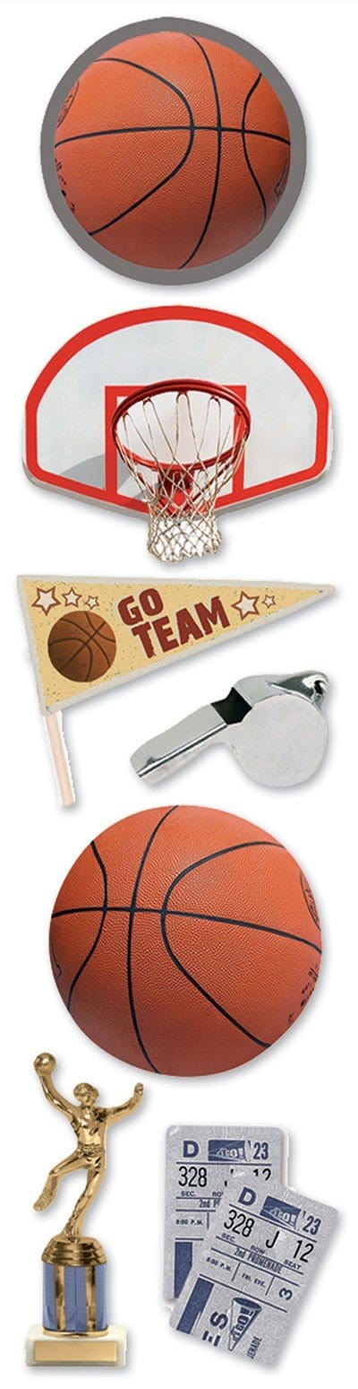  Scrapbook Stickers - 3D Basketball、mySite、ghnorth