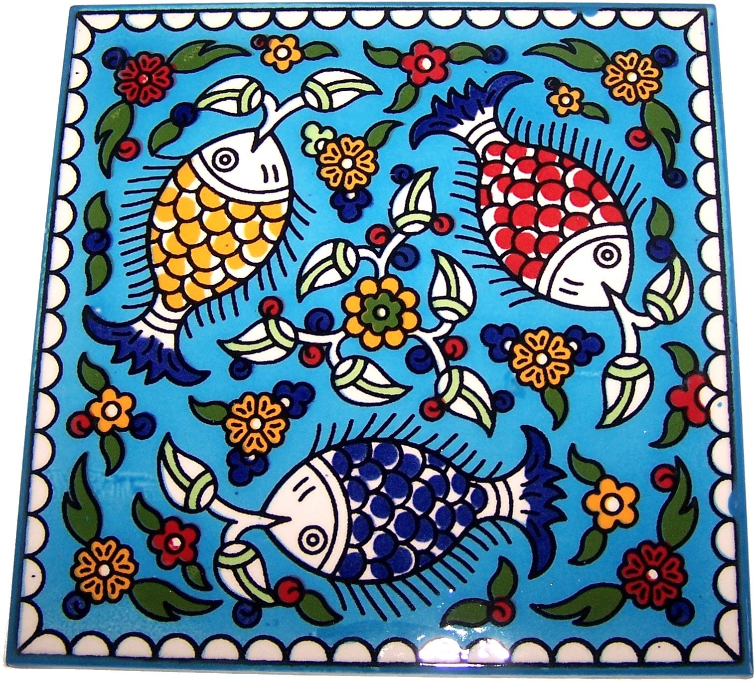 Modular Hand Painted Tile from Jerusalem Model III - 6 Inches - Asfour Outlet Trademark、mySite、topwebapps