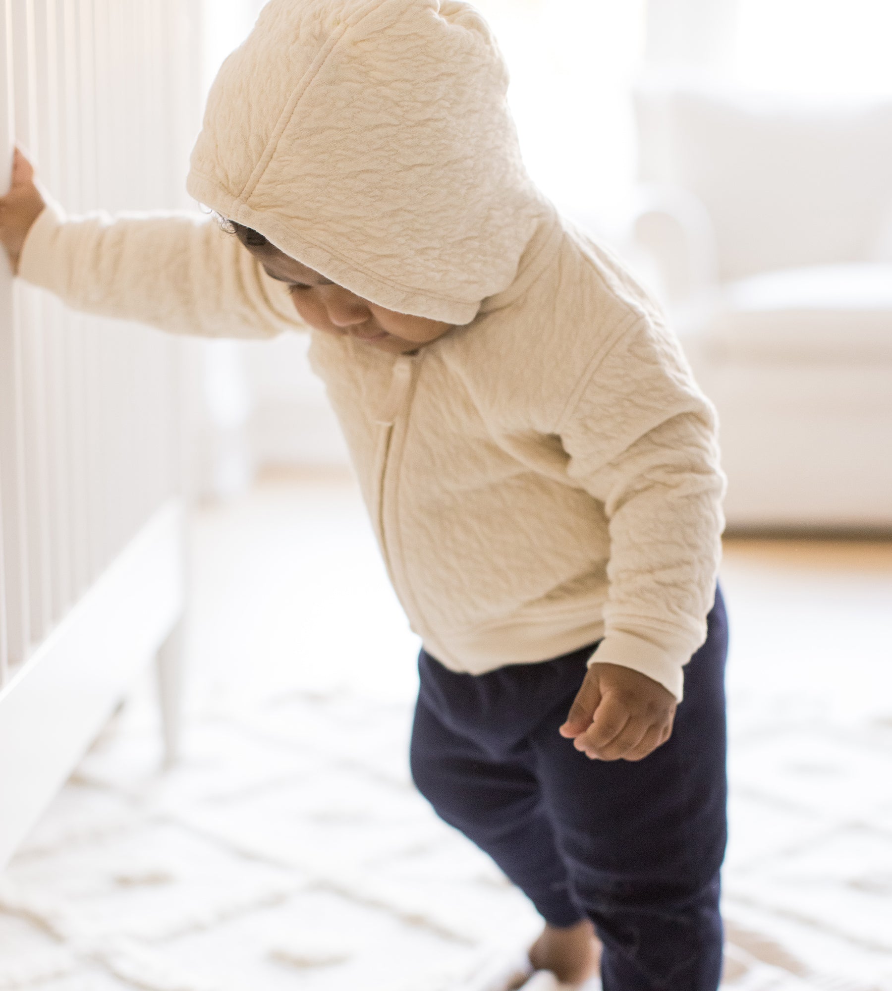 Organic Cotton Quilted Bee Baby Jacket - Oat、mySite、g9winljtr