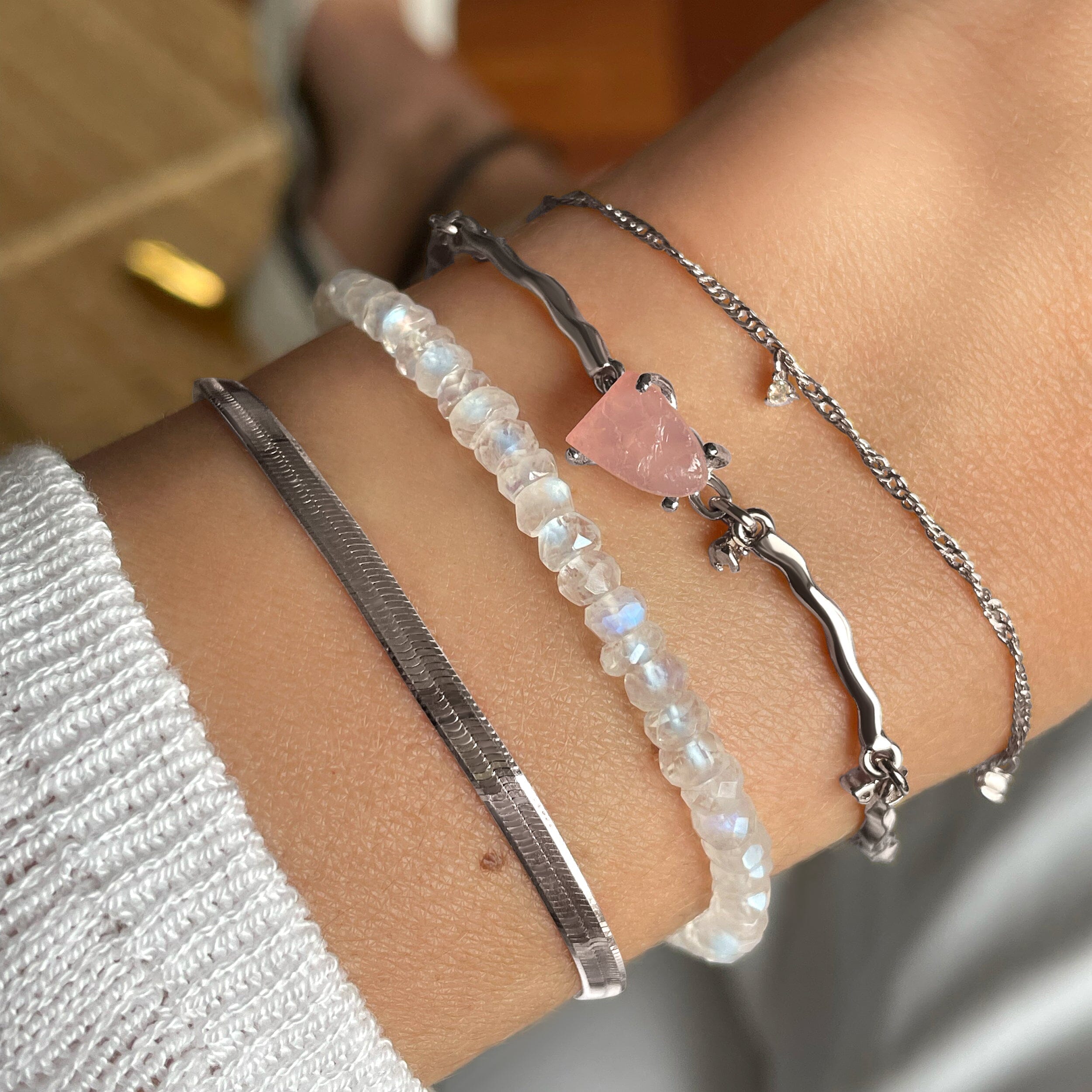 Raw Crystal Bracelet - Flow Rose Quartz、mySite、hinf8tx79
