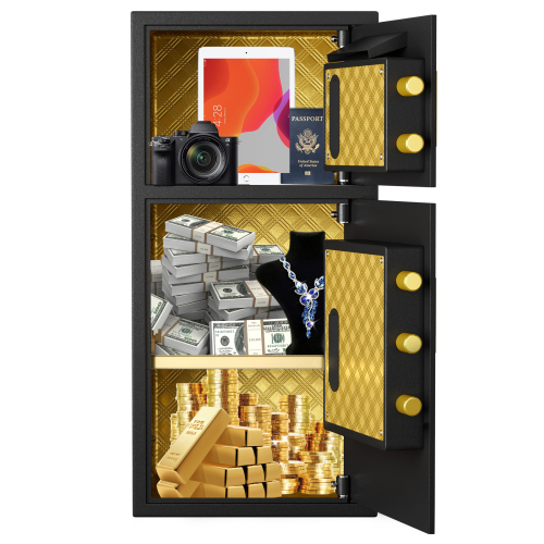 Large Double-door Coin-operated Safe,Digital Security Safe with Fireproof and Waterproof Bag,6.5 Cubic Feet Safe Box with Hidden Code Function for Home,Office and Hotel、、casual