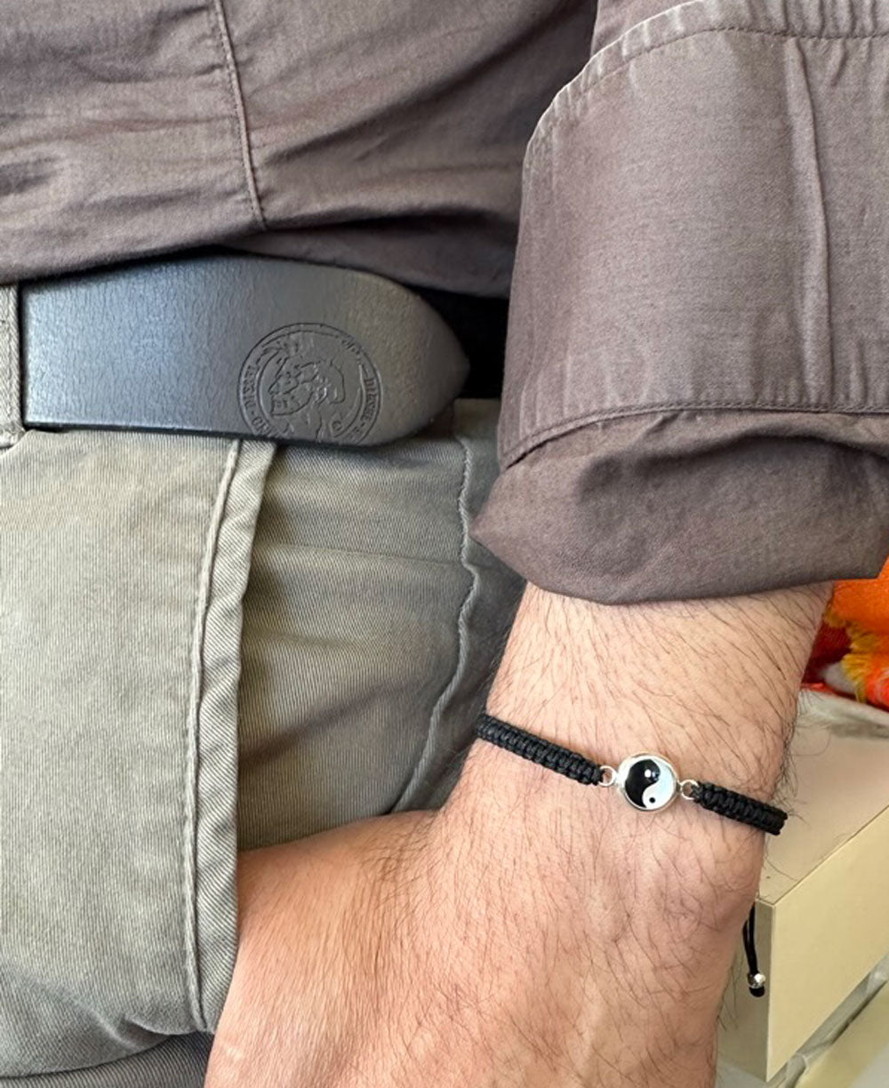 Sterling Silver and Mother of Pearl Yin Yang Adjustable Bracelet for Men and Women、mySite、topwebapps