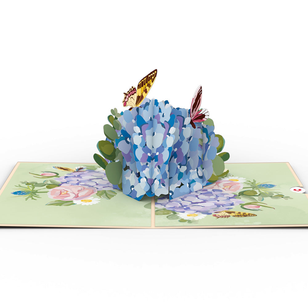 Hydrangea Butterflies Pop-Up Card、mySite、solidvoid