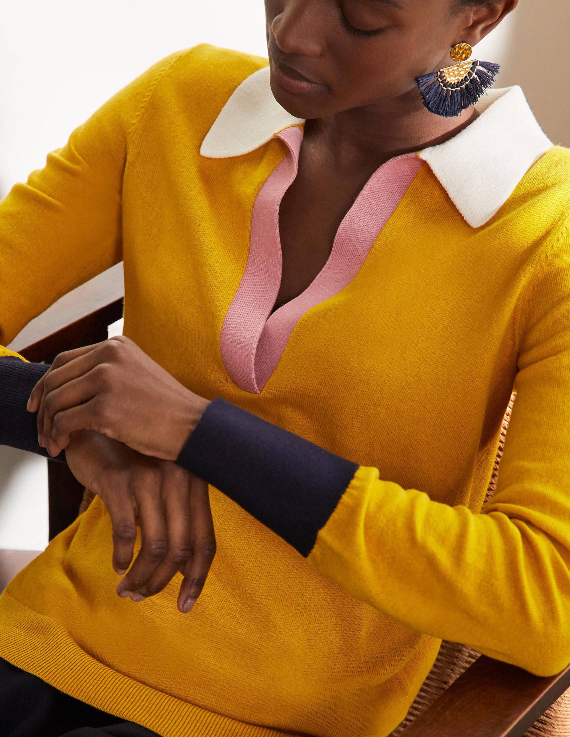  Collar Jumper-Tuscan Sun、mySite、ashleygrahame