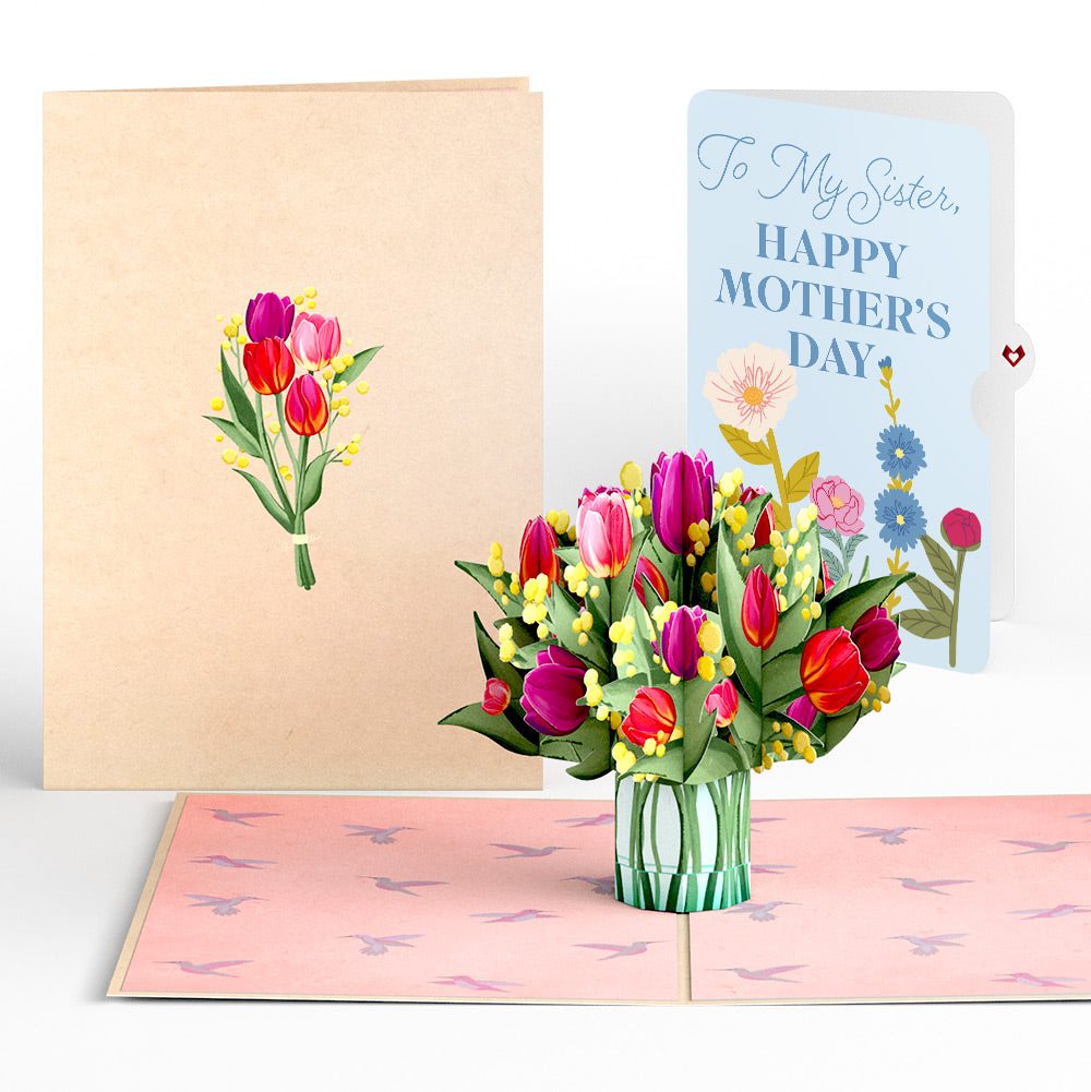 Cheerful Tulips Mother's Day Pop-Up Card and Sentiment Set for Sister、mySite、solidvoid