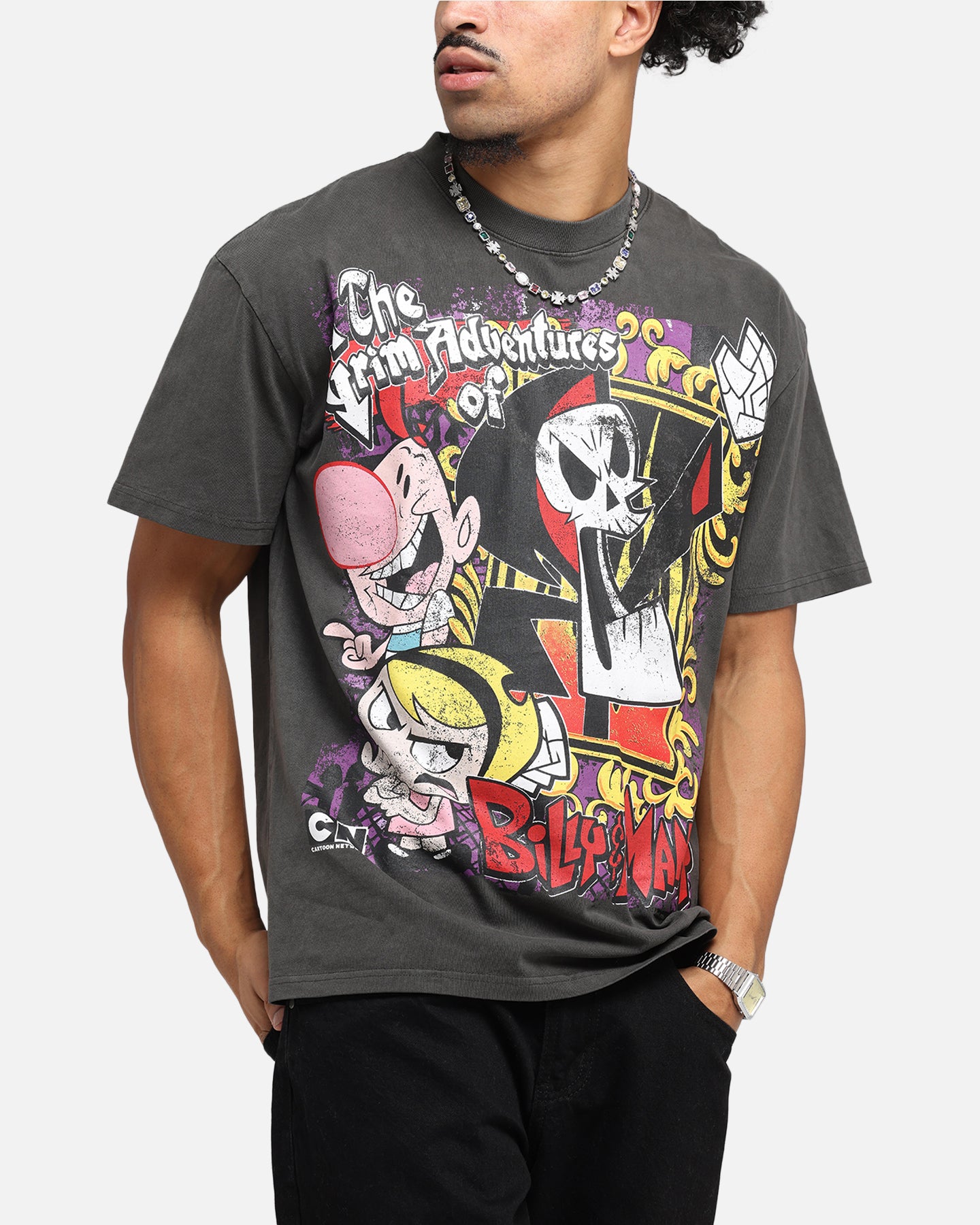 American Thrift X Cartoon Network Grim Adventures Heavy T-Shirt Black Wash、mySite、zt4zffjzw