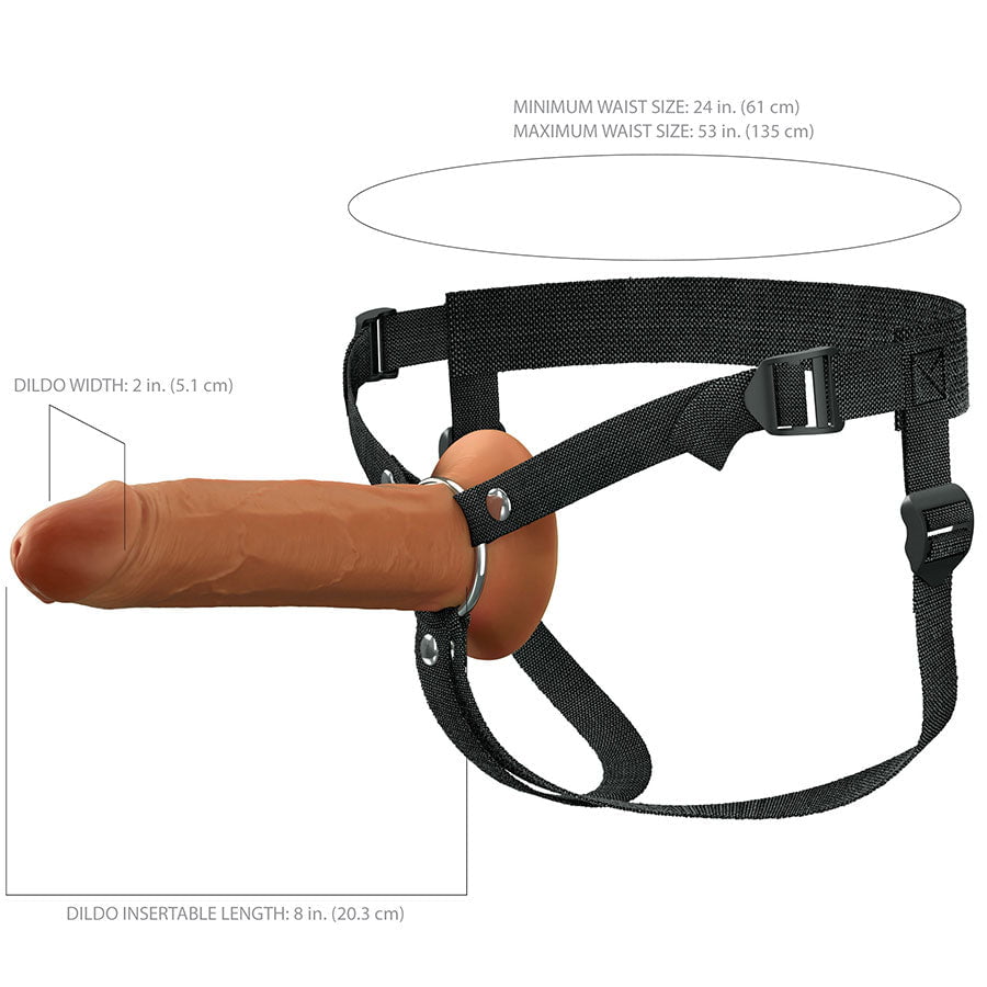 8 Inch Ultra Realistic Mocha Brown Dual Density Silicone Hollow Strap On for Men、mySite、bottomscart