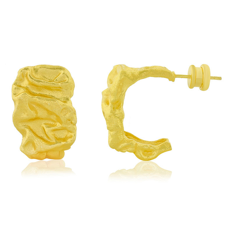 Chunky Molten Hoop Earrings | 14K Gold Plated、mySite、camillekostekn