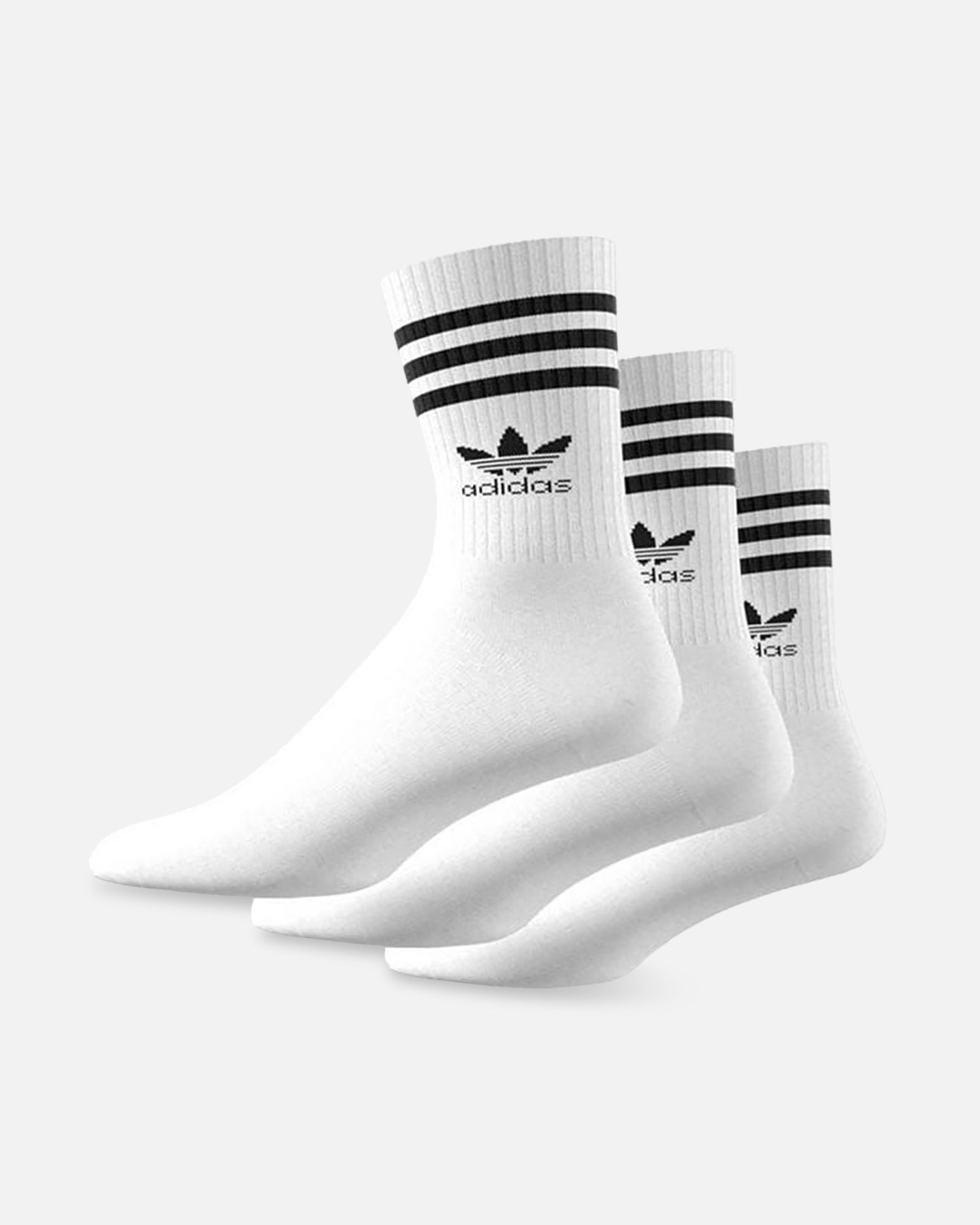 Adidas Solid Mid Cut Crew Socks 3 Pack White、mySite、zt4zffjzw
