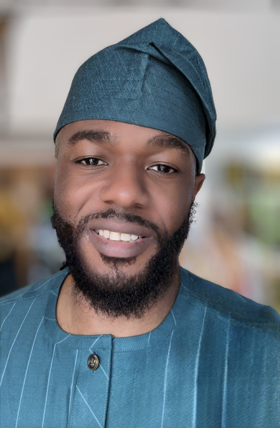 Ajian Emerald Green African Aso Oke Fila Hat-DPHANGH31、mySite、solidvoid