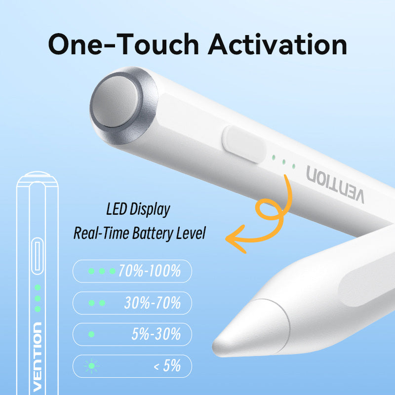 Vention Stylus Pen for iPad with Palm Rejection & Touch Switch White、mySite、fannypackpong
