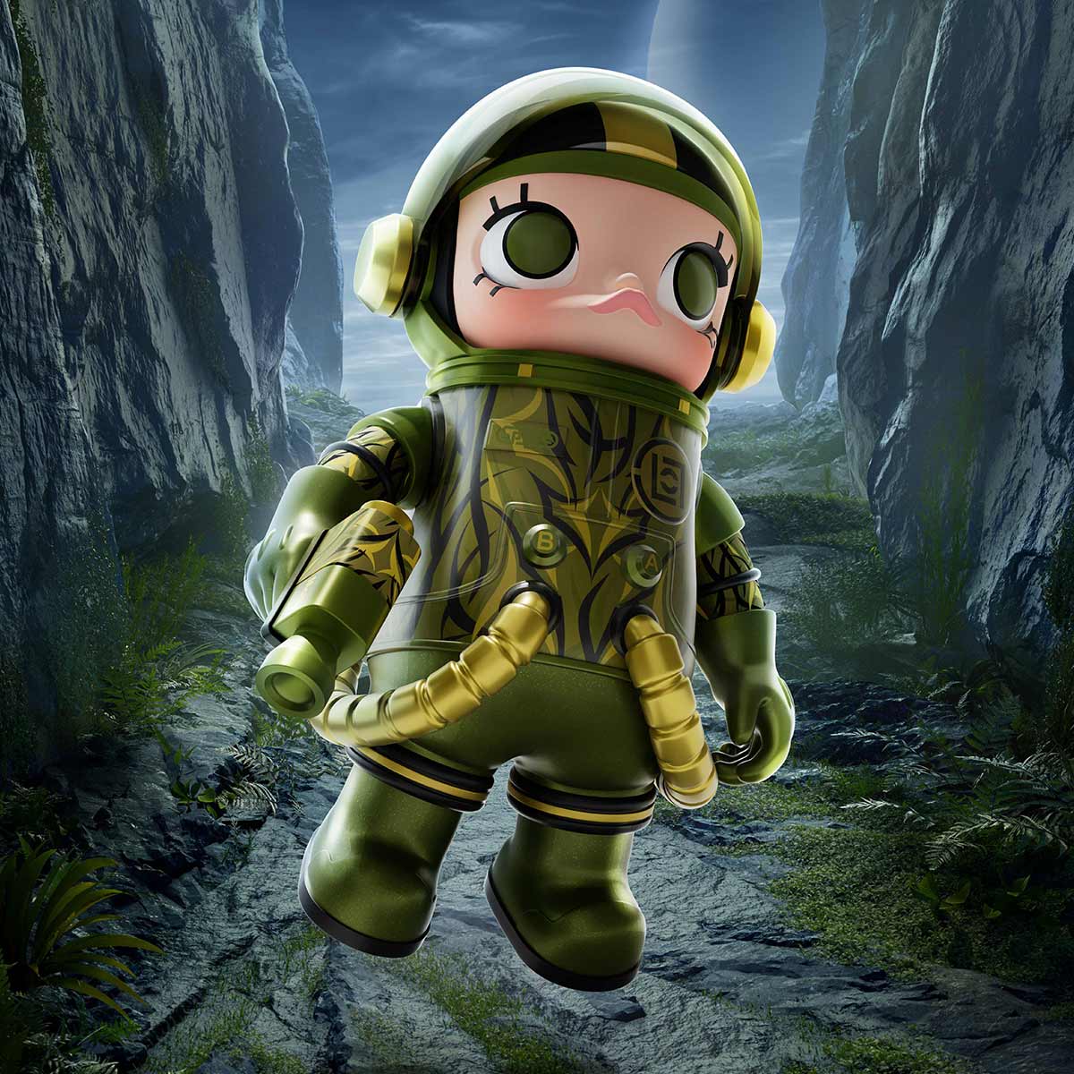  POP MART MEGA SPACE MOLLY 100% CLOT-Olive Alienegra、mySite、greenlandpopulation