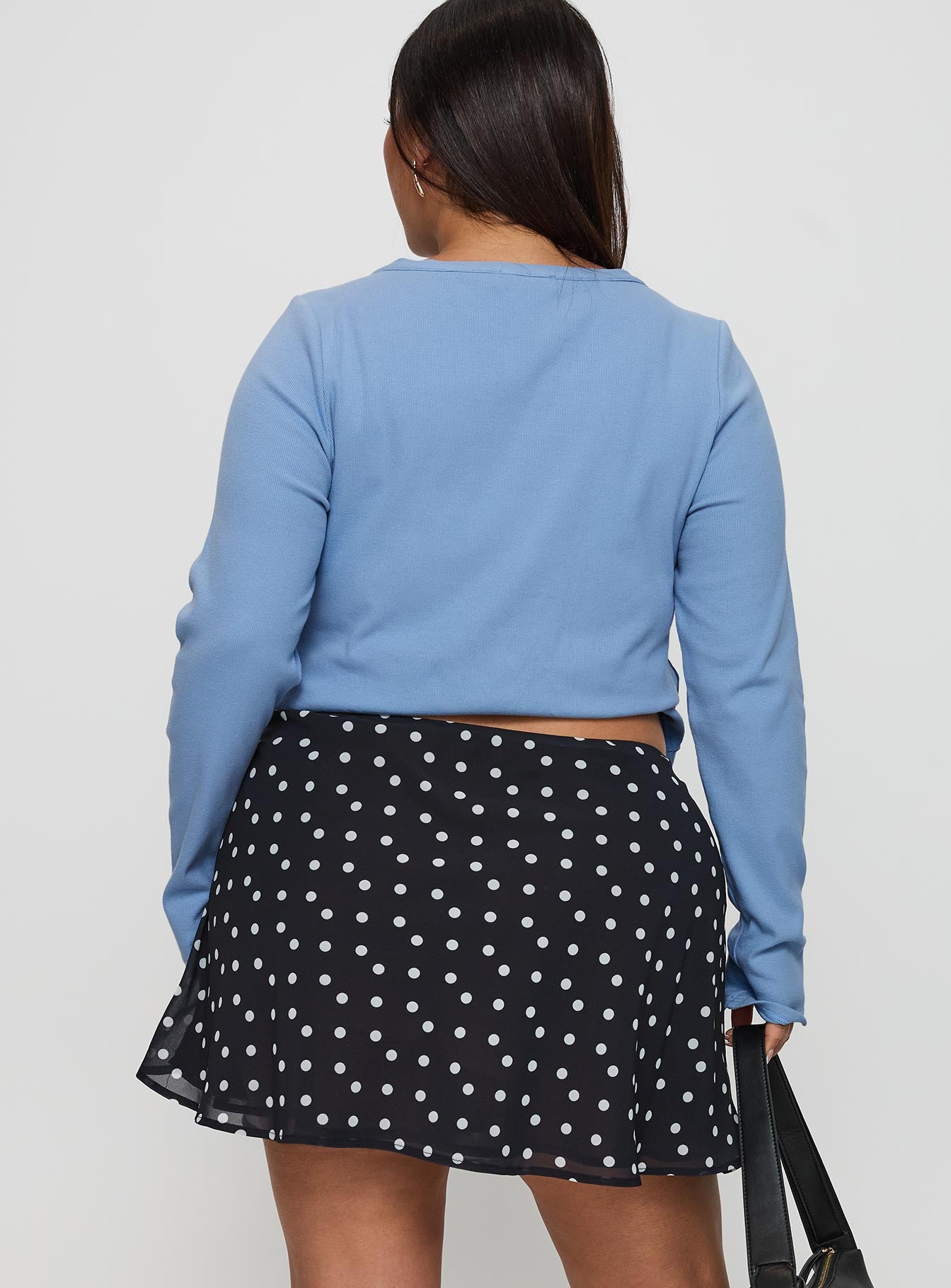 Dapple Bias Mini Skirt Black Polka Dot Curve、mySite、solidvoid