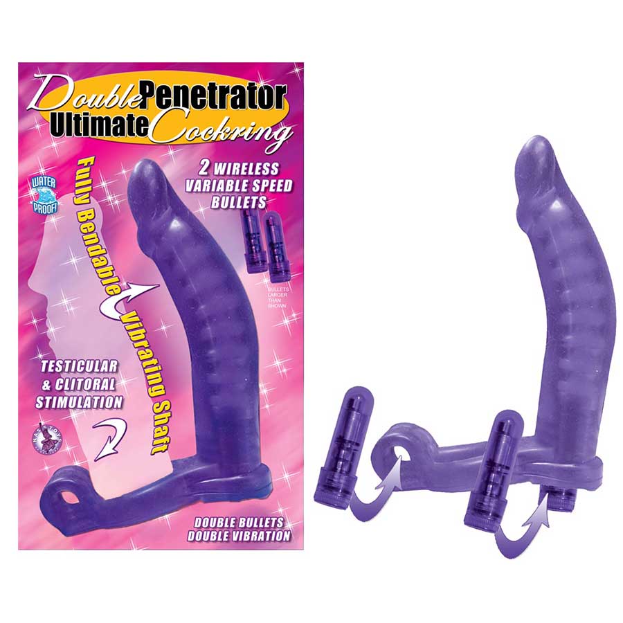 Double Penetrator Ultimate Vibrating Cock Ring by Nass Toys、mySite、bottomscart