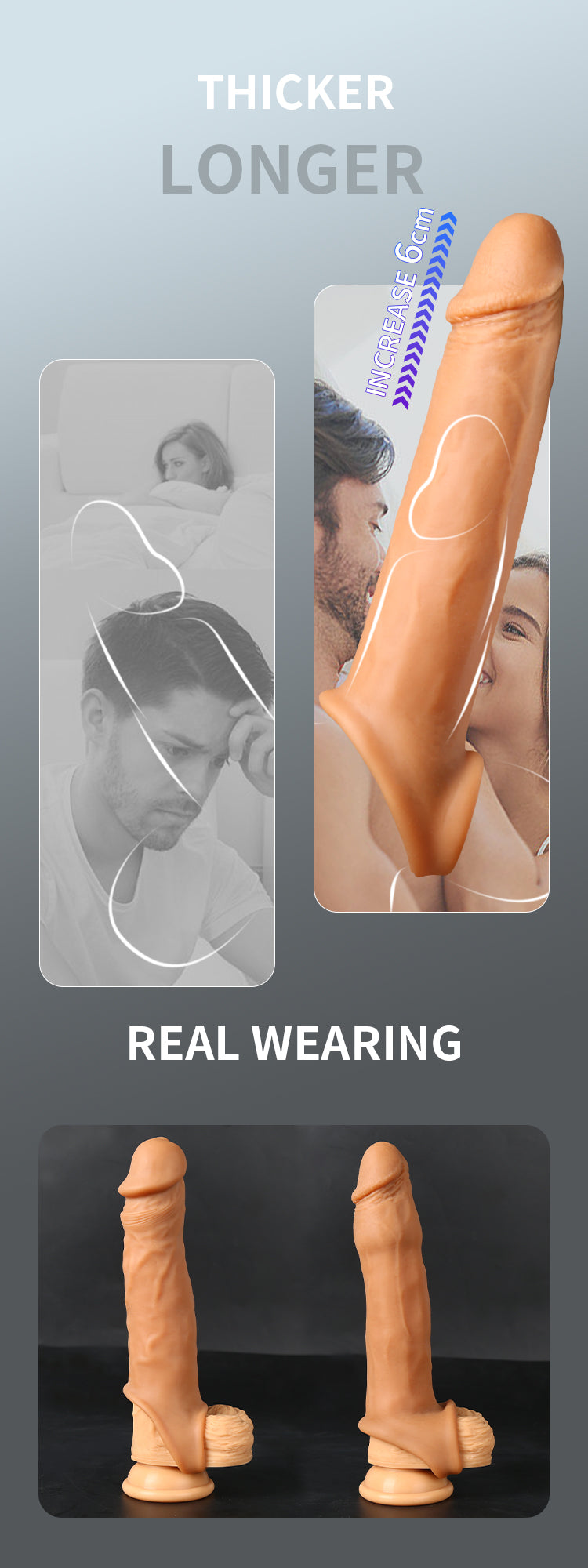 Fantasy 8 Penis Extender Sleeve & Ball Grip Vibrator | Remote Control | USB、mySite、bottomscart