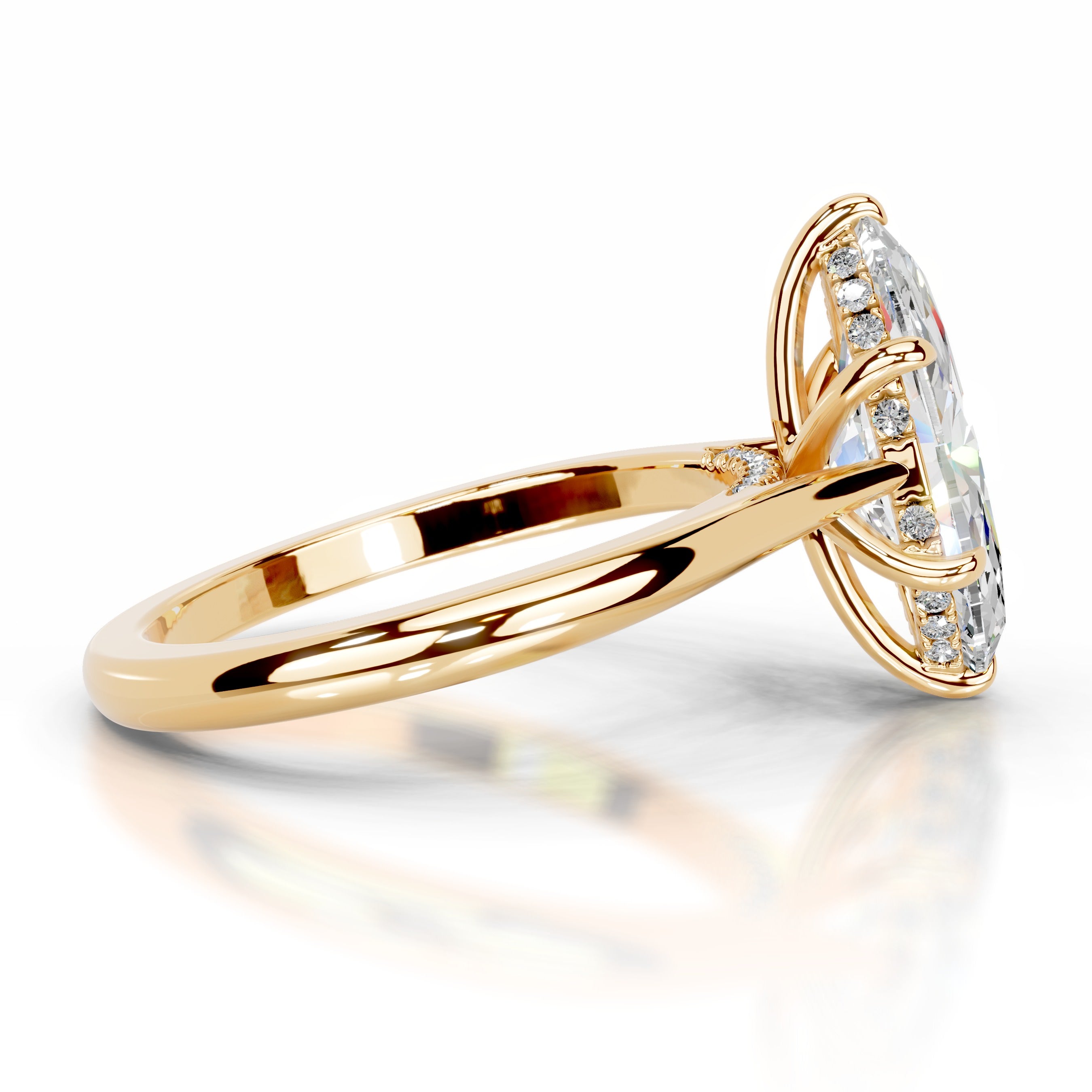 Araluen Moissanite & Diamond Ring - 18K Yellow Gold、mySite、hinf8tx79