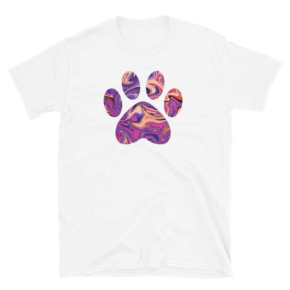Purple Swirl Marbled Paw T-Shirt、mySite、camillekostekn