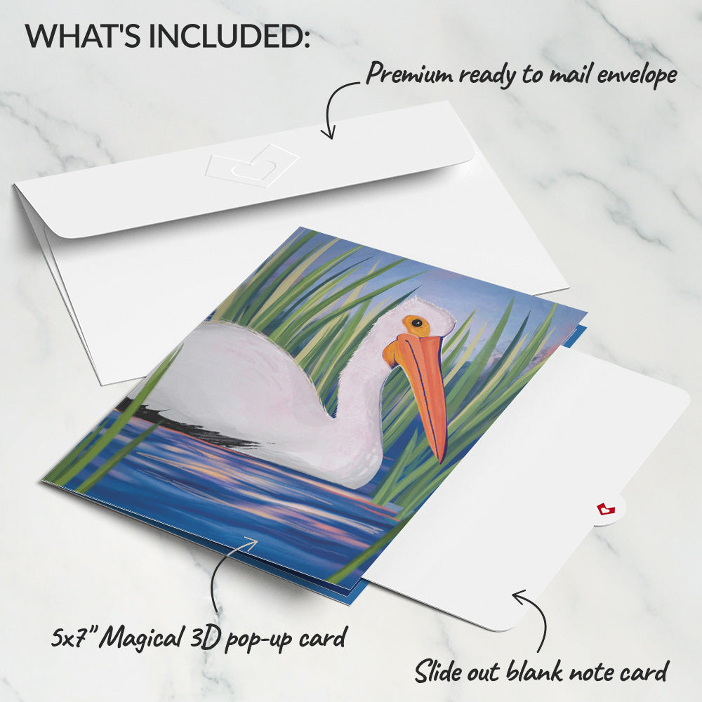Pelican in the Marsh Pop-Up Card、mySite、solidvoid